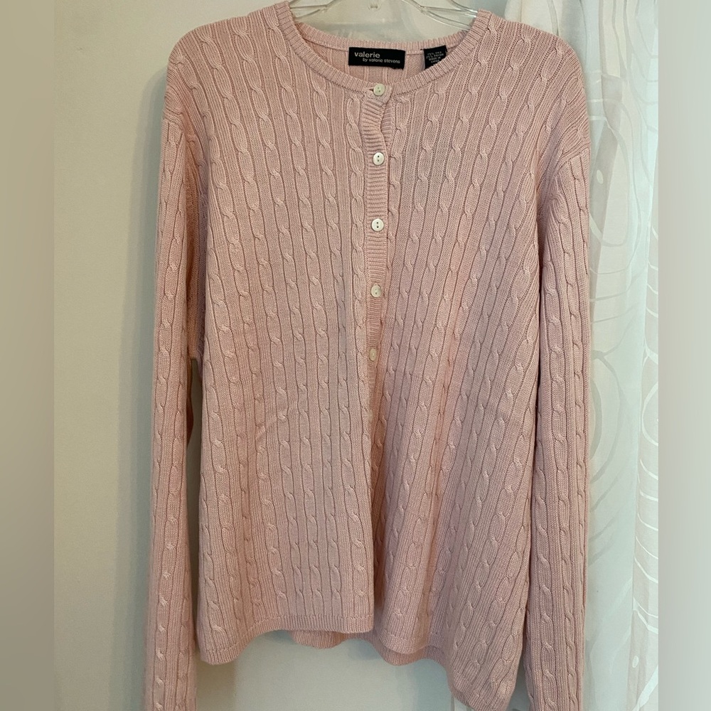 XL women’s pink Valerie Stevens cardigan